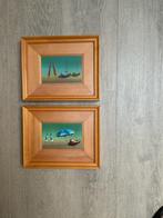 2 mooie schilderijtjes met zee motief, Antiek en Kunst, Kunst | Schilderijen | Klassiek, Ophalen of Verzenden