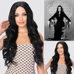 Morticia Addams pruik lang zwart haar met slagen, Envoi, Neuf, Perruque ou Extension de cheveux