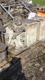Koppel oude zandstenen sokkels met Putti, Ophalen of Verzenden, Gebruikt