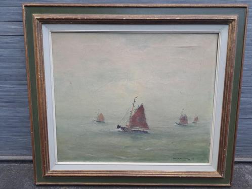 huile sur toile marine signe luc kaisin, Antiek en Kunst, Kunst | Schilderijen | Klassiek, Ophalen of Verzenden