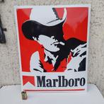 GEËMAILLEERD BORD MARLBORO MAN COWBOY SIGARETTEN HERUITGAVE, Ophalen of Verzenden, Zo goed als nieuw, Reclamebord