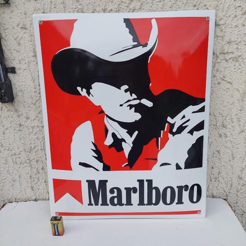 GEËMAILLEERD BORD MARLBORO MAN COWBOY SIGARETTEN HERUITGAVE, Verzamelen, Merken en Reclamevoorwerpen, Zo goed als nieuw, Reclamebord
