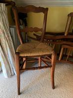 Lot de 4 chaises paillées en bois de hêtre, Huis en Inrichting, Ophalen, Gebruikt, Bruin, Vier