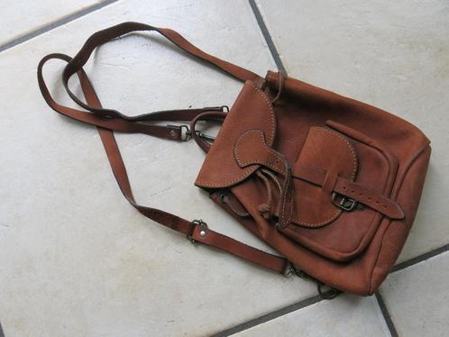 Een vintage bruin lederen rugzakje, Handtassen en Accessoires, Tassen | Rugtassen, Gebruikt, Ophalen