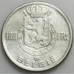 België - 100 Frank - 4 Koningen 1949, Zilver, Ophalen of Verzenden, Zilver, Losse munt