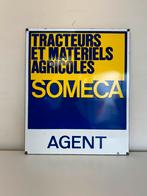 Panneau d'affichage émaillé pour tracteur SOMECA, Collections, Utilisé, Enlèvement ou Envoi, Panneau publicitaire