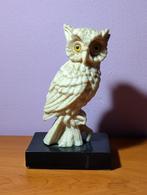 Chouette vintage année 80 (1 oreille cassée) 13cm socle 2cm, Enlèvement, Utilisé, Animal