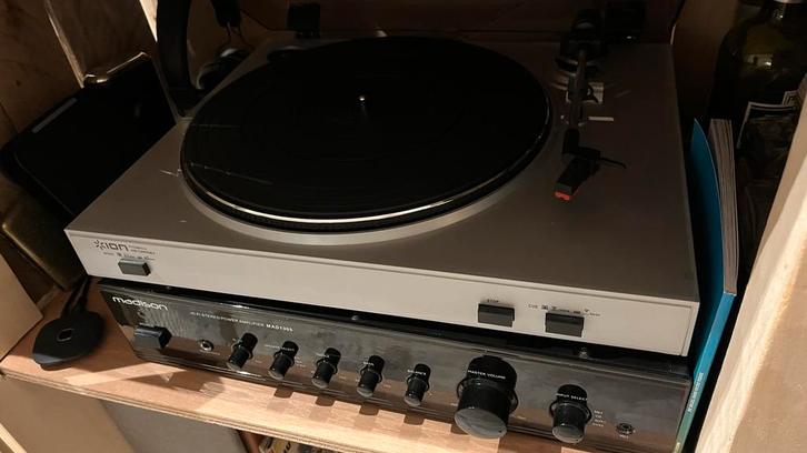 Pack Complet : Platine Vinyle ION + Ampli + Enceintes, TV, Hi-fi & Vidéo, Tourne-disques, Comme neuf, Enlèvement
