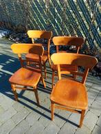 Vier oude honingkleurige houten bentwood stoelen, Huis en Inrichting, Vier, Ophalen of Verzenden, Zo goed als nieuw, Hout