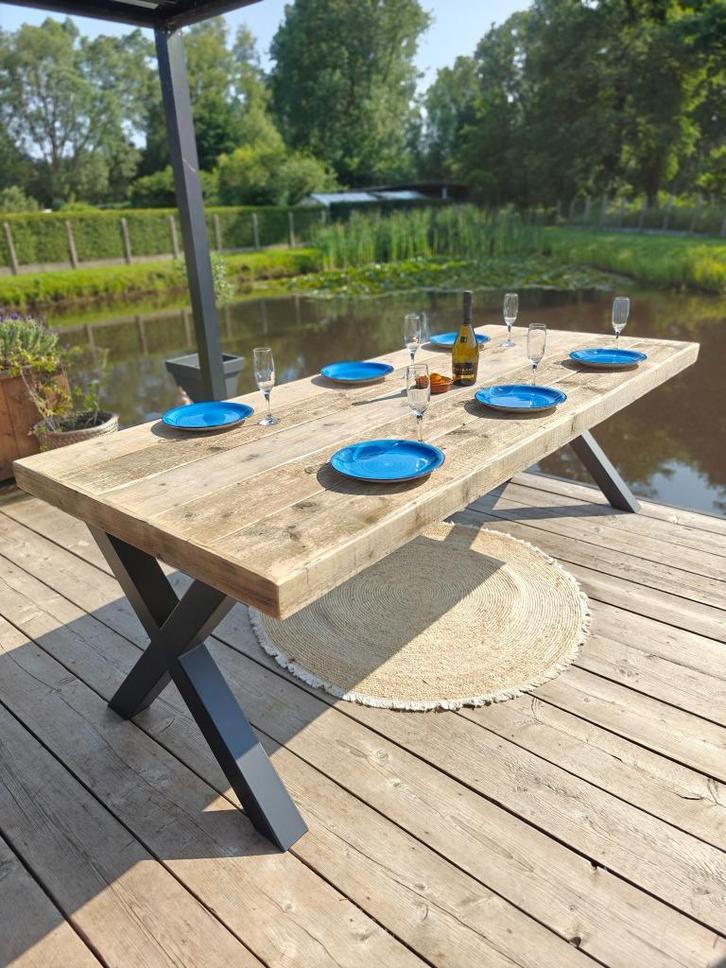 handgemaakte steigerhouten tafel promo 499 euro, Huis en Inrichting, Tafels | Salontafels, Nieuw, Ophalen