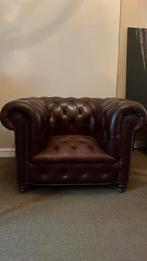 Chesterfield 1-zits leer, Huis en Inrichting, Fauteuils, Ophalen, British!, Zo goed als nieuw, 100 tot 125 cm