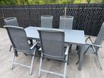 Tafel met 6 verstelbare stoelen, Ophalen, Zo goed als nieuw