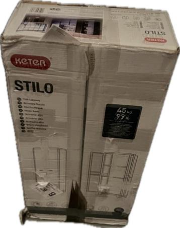 Keter Stilo Hoge Kast - 3 Planken - 68x39x173 cm - Donkergri beschikbaar voor biedingen