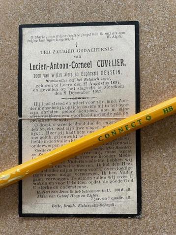 Oorlogslachtoffer Brankandier CUVELIER gesneuveld Merkem 17 beschikbaar voor biedingen
