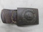 Duits koppelslot en leertje Dusseldorf 1916 feldgrau Pruisen, Verzamelen, Ophalen of Verzenden