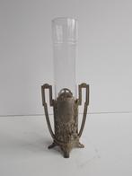 Antiek Art Nouveau Sollifleur vaas met gegraveerd glas, Antiek en Kunst, Ophalen of Verzenden