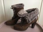 Toffe kort laarsjes met hak en imitatiebont mt 39, Kleding | Dames, Schoenen, Be original, Bruin, Lage of Enkellaarzen, Ophalen of Verzenden
