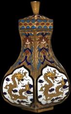 Emaille Lid Urn Pot Cloisonne China Verguld Beeld Antiek, Antiek en Kunst, Verzenden