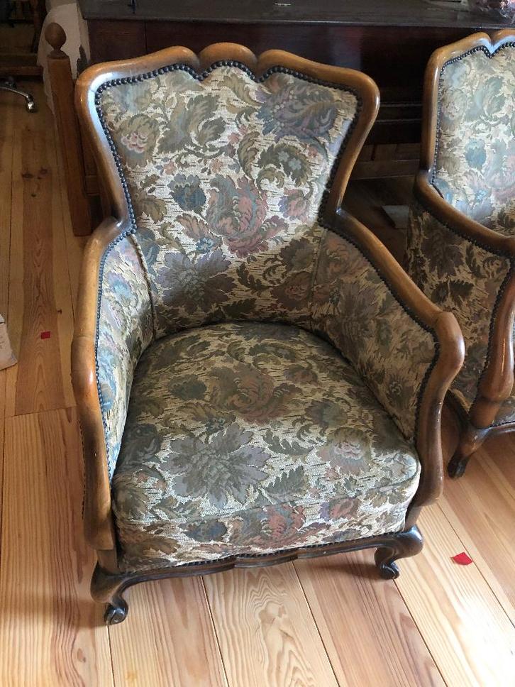 Twee éénpersoons zetels, Antiek en Kunst, Antiek | Meubels | Stoelen en Sofa's, Ophalen