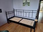 1 persoonsbed, Huis en Inrichting, Ophalen, Zwart, Metaal