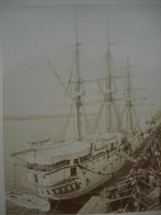 Photo originale ancienne trois mâts ANVERS quai bateau c1880, Antiquités & Art, Enlèvement ou Envoi