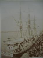 Antiek c1880 origin foto driemaster boot haven ANTWERPEN dok, Ophalen of Verzenden