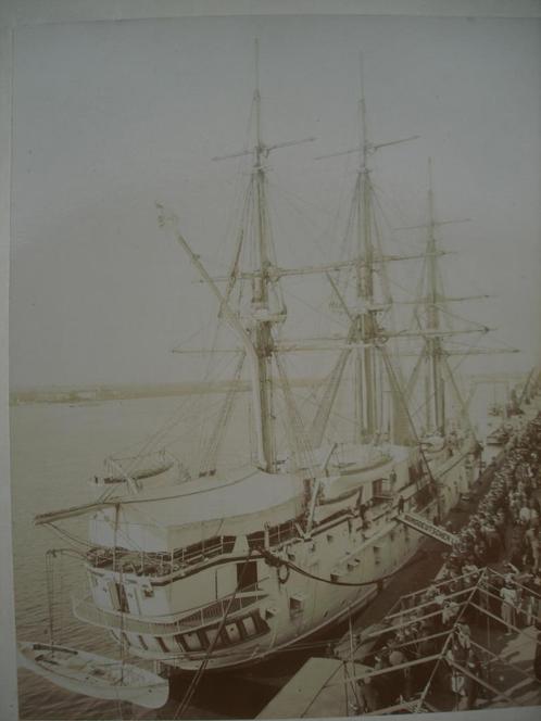 Photo originale ancienne trois mâts ANVERS quai bateau c1880, Antiquités & Art, Art | Dessins & Photographie, Enlèvement ou Envoi