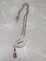 Collier lèvres, Handtassen en Accessoires, Kettingen, Ophalen of Verzenden, Rood
