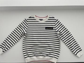 Wit/blauw gestreepte sweater van TOMMY HILFIGER beschikbaar voor biedingen
