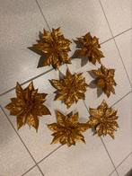 Bronsgouden bloemen ( 20 cm diameter) met klip ( 7 stuks), Ophalen of Verzenden