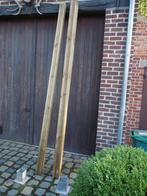 2 houten profiel palen + 2 gegalvaniseerde paalhouders, Tuin en Terras, Palen, Balken en Planken, Nieuw, Palen, Ophalen