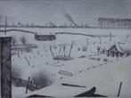 JACQUES GORUS / WINTER IN SINT-ANNEKE / ZW-W ETS / 27x35cm, Antiek en Kunst, Kunst | Etsen en Gravures, Ophalen of Verzenden