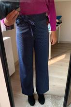 Donkerblauwe brede broek magenta motief NIEUW !!, Maat 38/40 (M), Blauw, Lumina, Nieuw