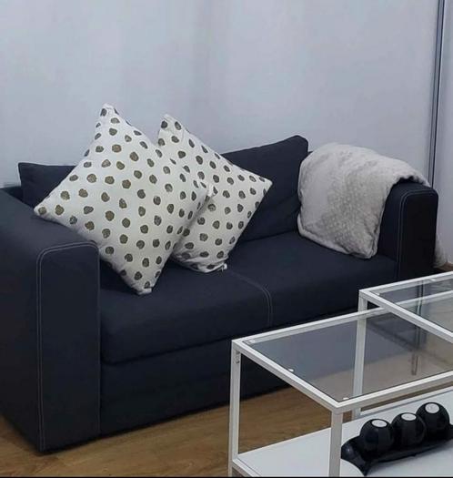 Slaapbank - donkergrijs - 2 personen, Huis en Inrichting, Slaapkamer | Slaapbanken, Zo goed als nieuw, 70 cm of minder, Overige maten