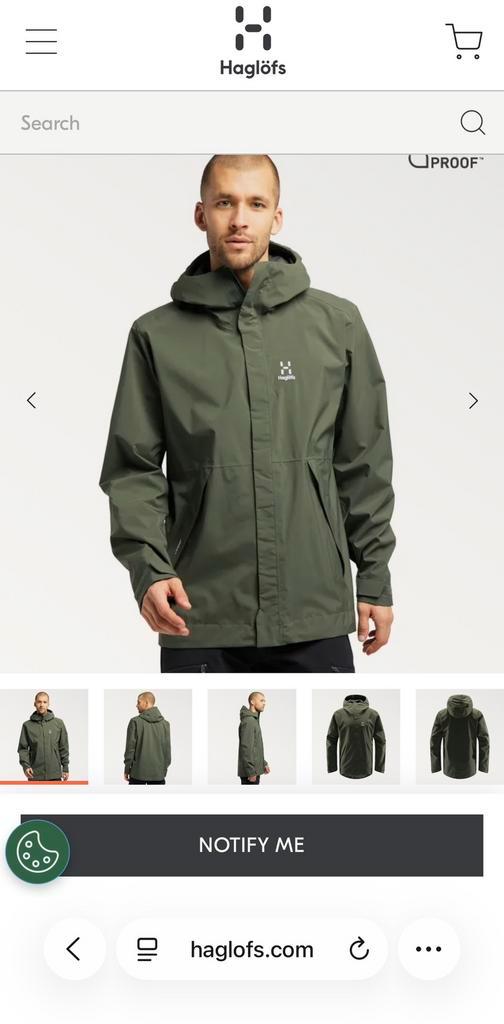 Haglöfs Tjärn Jacket Regenjas nieuw (men L/women XL), Kleding | Heren, Jassen | Zomer, Nieuw, Maat 52/54 (L), Groen, Ophalen of Verzenden