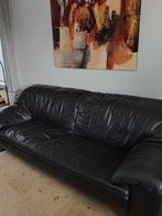 Zwarte lederen salon, Ophalen, Gebruikt, Leer