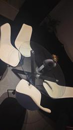 Table à manger moderne en verre + table basse — chaises GRAT, Enlèvement