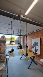 Industriële Hanglamp - 5-lichts Zwart met Spinframe, 75 cm ou plus, Enlèvement, Utilisé, Métal