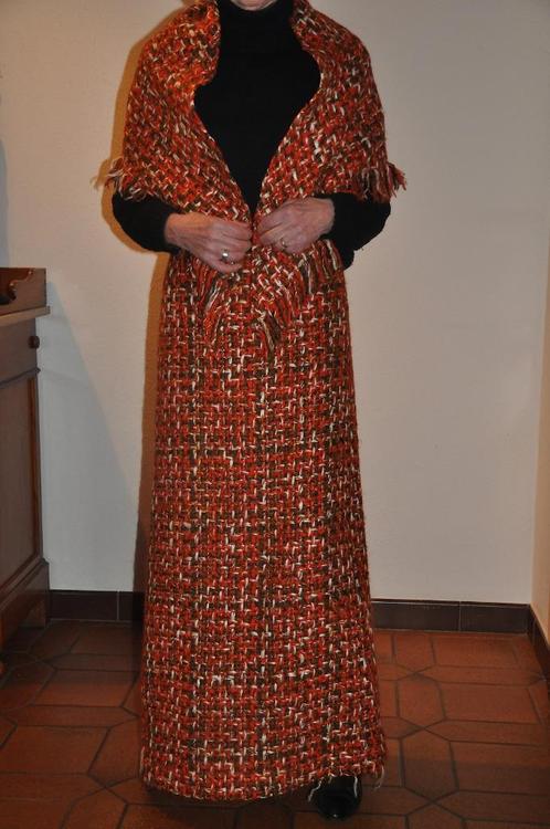 Grof geweven haut-couture rok met sjaal - maat 36, Kleding | Dames, Rokken, Zo goed als nieuw, Maat 36 (S), Overige kleuren, Onder de knie
