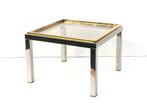 Table basse carrée Flaminia Belgochrom W. Rizzo Vintage 70s, Enlèvement ou Envoi, Vintage, Carré, Verre
