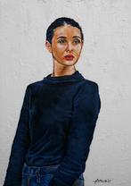 "Zuidelijk meisje" Groot schilderij, Antiek en Kunst, Verzenden