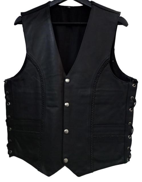 Nieuw bikervest van echt leer, Motoren, Kleding | Motorkleding, Jas | leer, Nieuw met kaartje, Ophalen of Verzenden