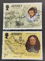 Jersey 1976 - ontdekkingsreizigers, landkaart van New Jersey, Postzegels en Munten, Postzegels | Europa | UK, Ophalen of Verzenden