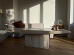 Travertin salontafel 80 x 140 cm, Ophalen, Gebruikt, 100 tot 150 cm, 50 tot 100 cm