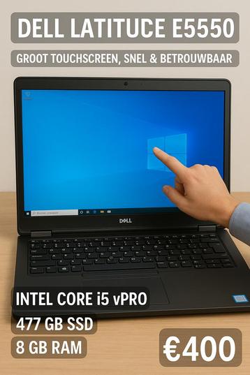Dell Latitude E5550 - Rapide, puissant et tactile-SSD 477 Go, 8 GB, Avec écran tactile, Comme neuf, Enlèvement