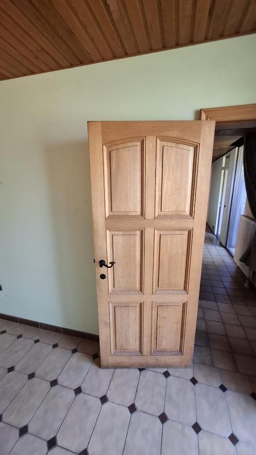 deuren, Doe-het-zelf en Bouw, Deuren en Vliegenramen, Gebruikt, Binnendeur, 200 tot 215 cm, 80 tot 100 cm, Glas, Hout, Ophalen