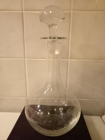 gegraveerde kristallen karaf/karaf - vintage beschikbaar voor biedingen