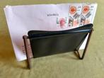 Porte-lettres vintage original en cuivre et cuir, Enlèvement ou Envoi