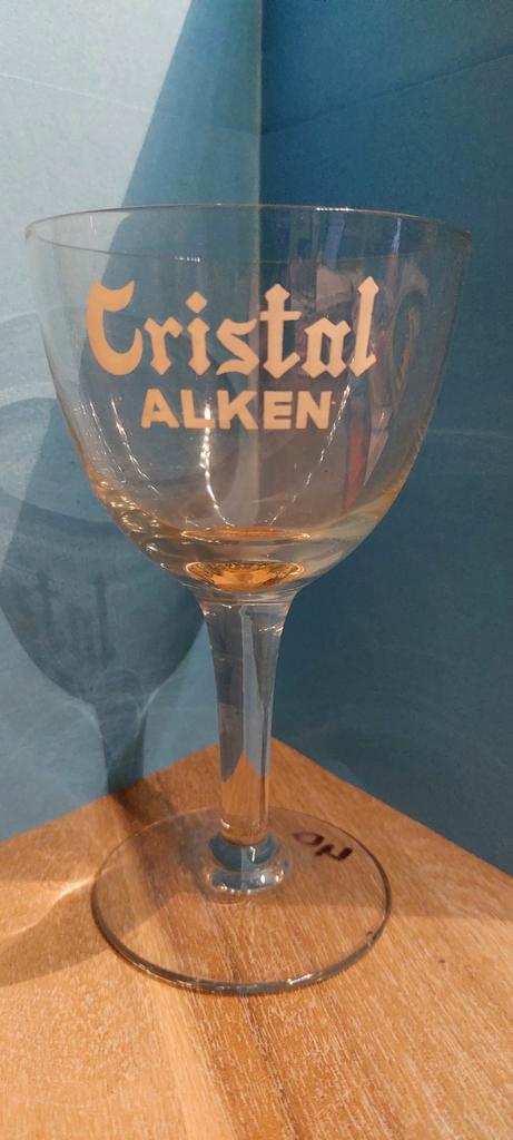 Cristal Alken zeldzamere Coupe witte tekst, Verzamelen, Biermerken, Ophalen of Verzenden