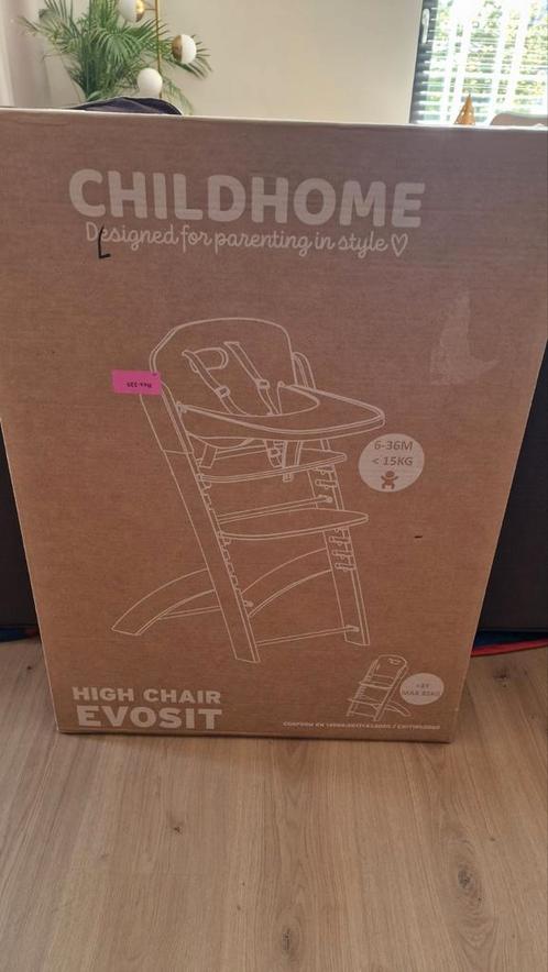 NIEUW: CHILDHOME EVOSIT HIGH CHAIR NATURAL BEIGE, Kinderen en Baby's, Kinderstoelen, Nieuw, Ophalen